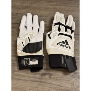 Adidas Football Gloves L White Receiver Grip NCAA Game Day Padded Men's